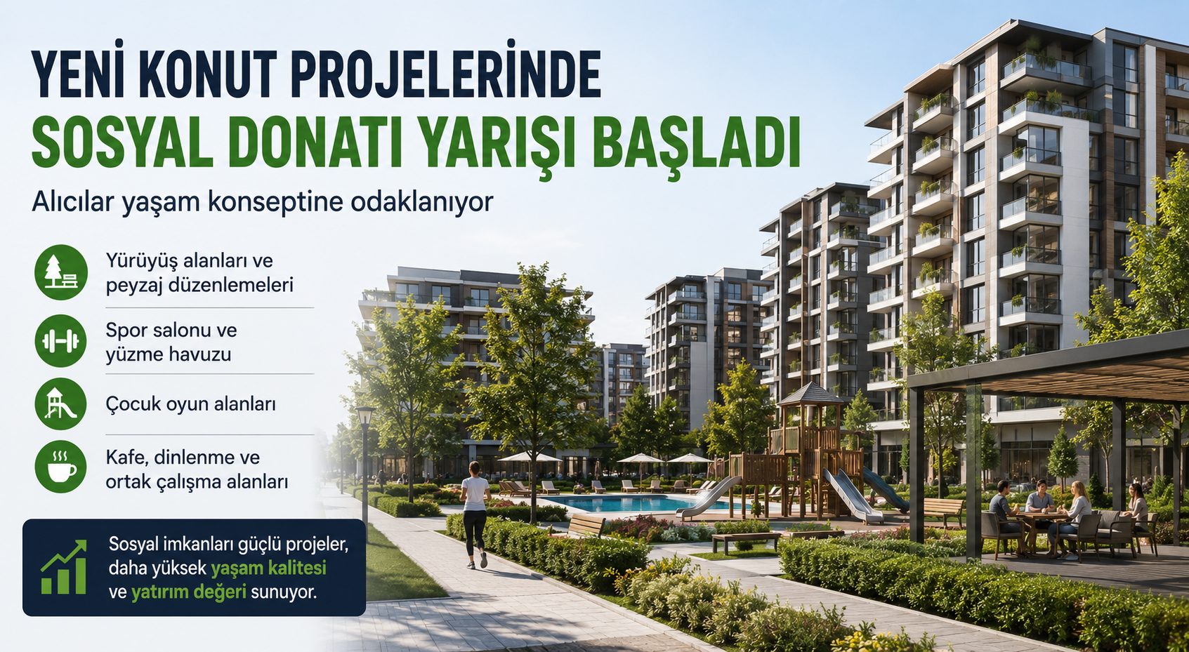 Yeni Konut Projelerinde Sosyal Donatı Yarışı Başladı: Alıcılar Yaşam Konseptine Odaklanıyor